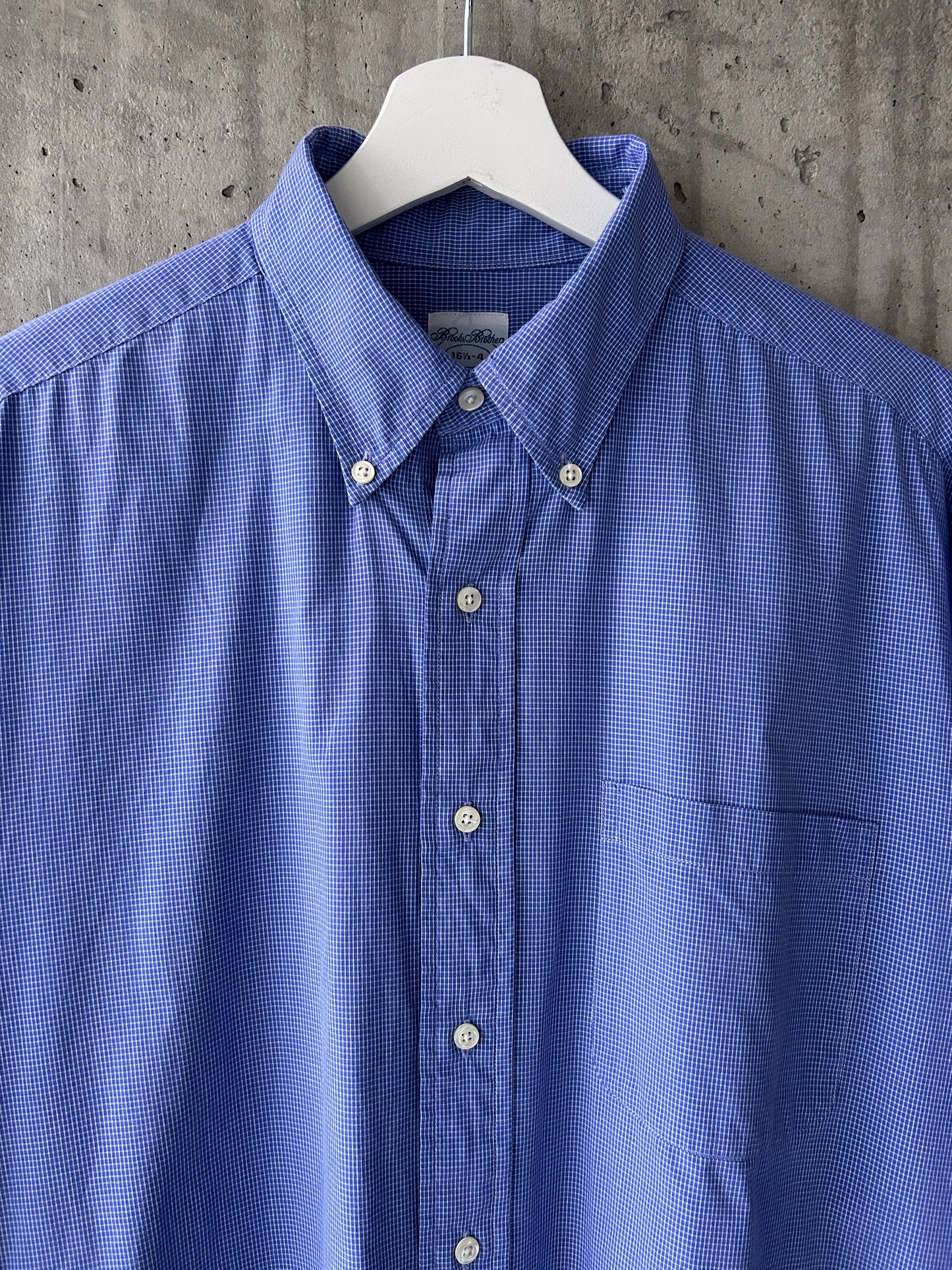 Brooks Brothers blue cotton mini check button-down shirt