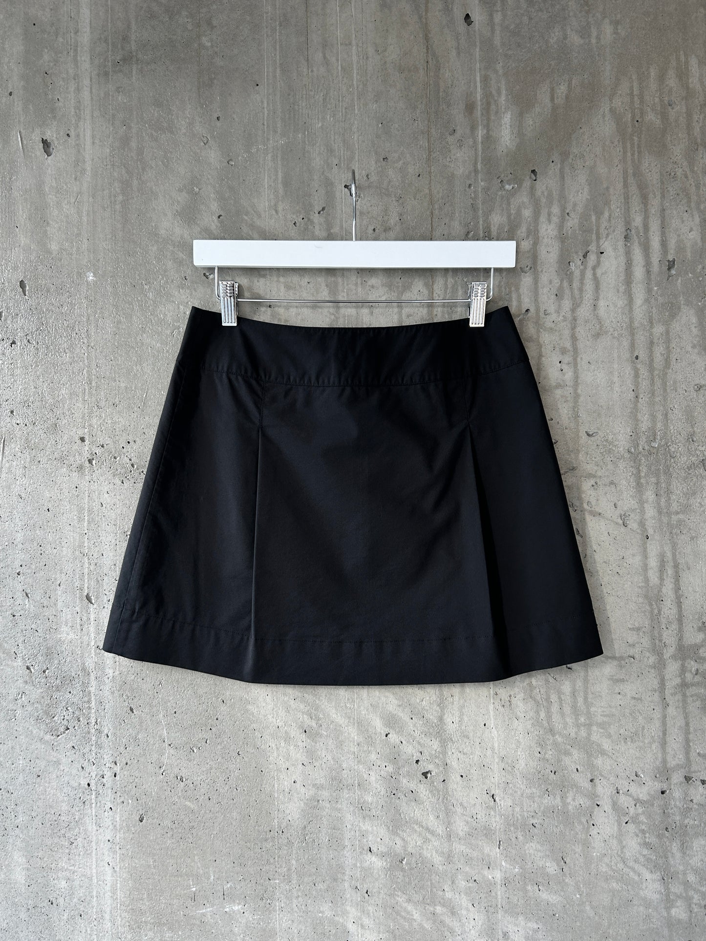 Jacob black cotton-blend wrap mini skirt
