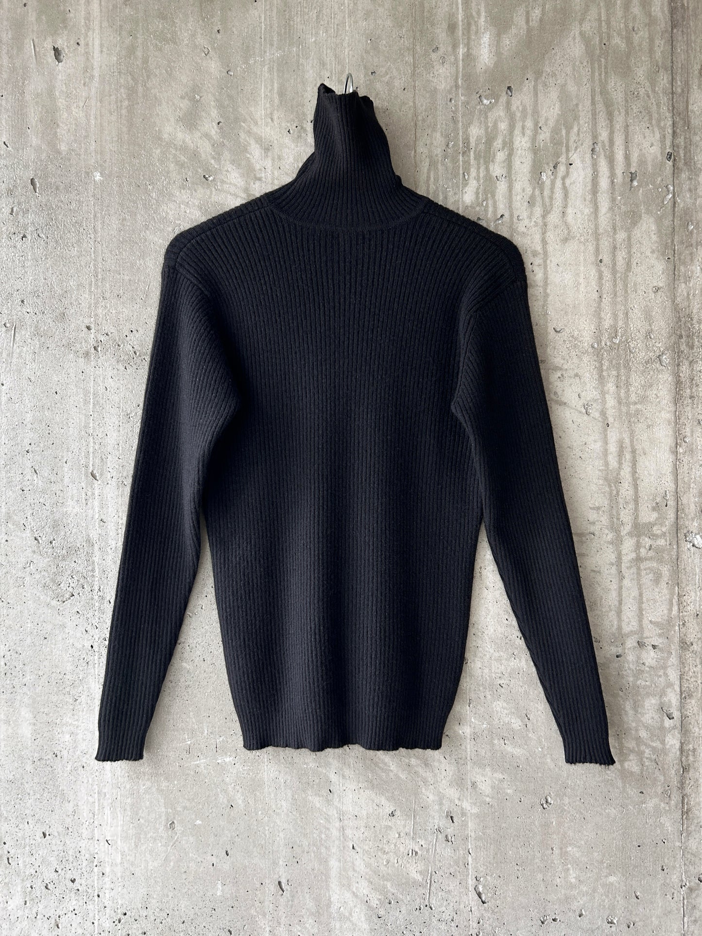 J.CREW black cashmere rib knit turtleneck sweater