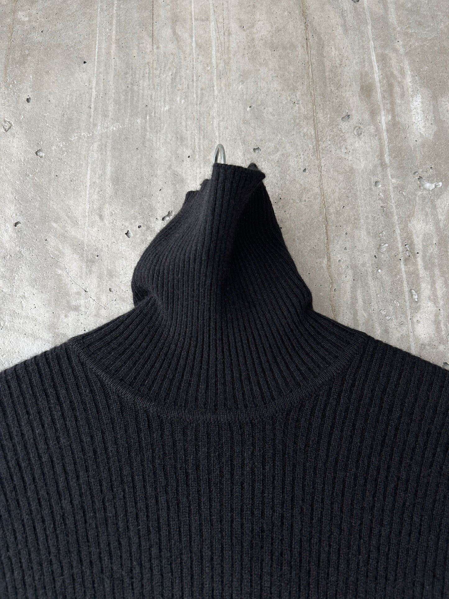 J.CREW black cashmere rib knit turtleneck sweater