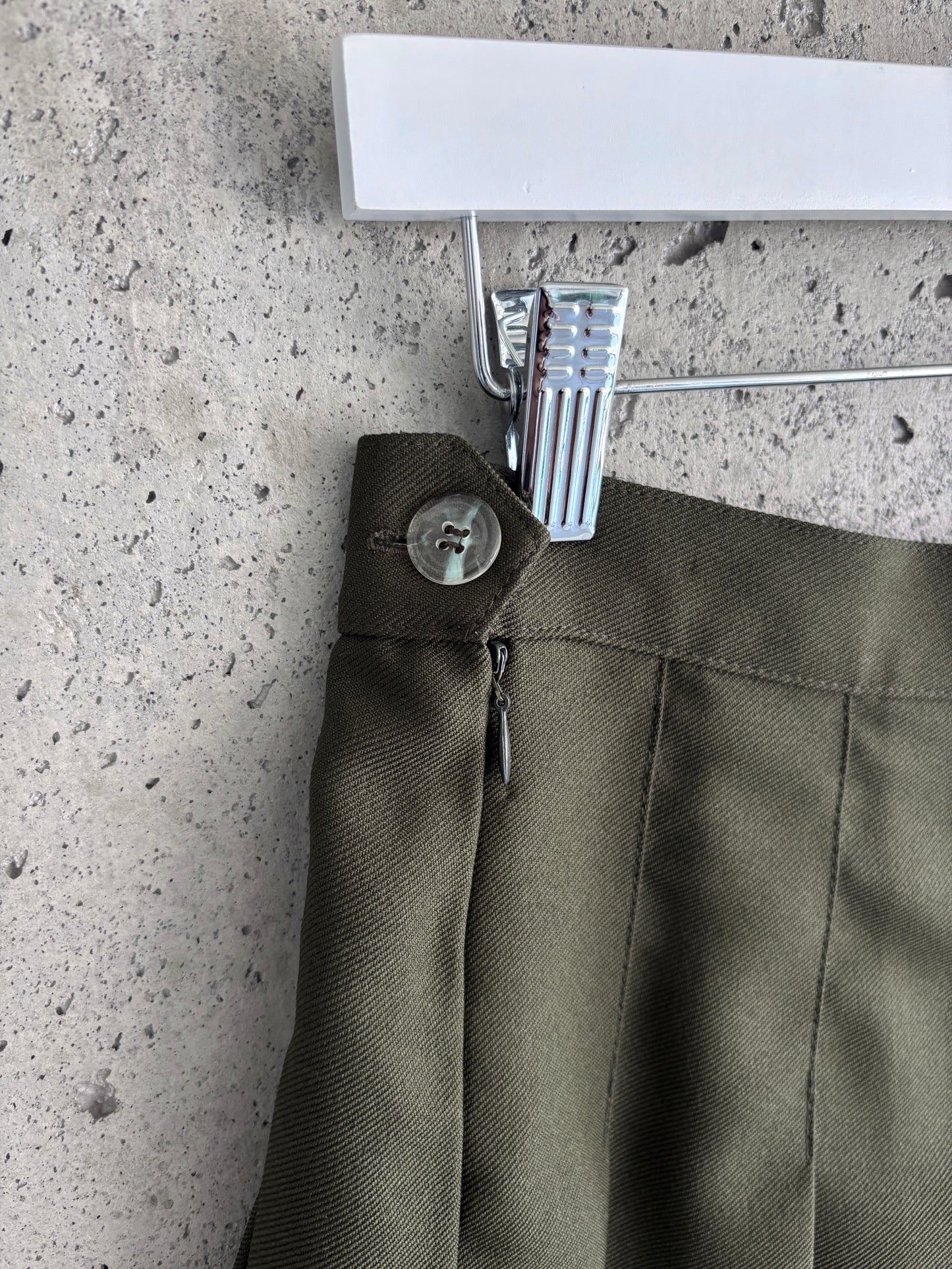 Los Angeles Apparel olive green pleated mini skirt