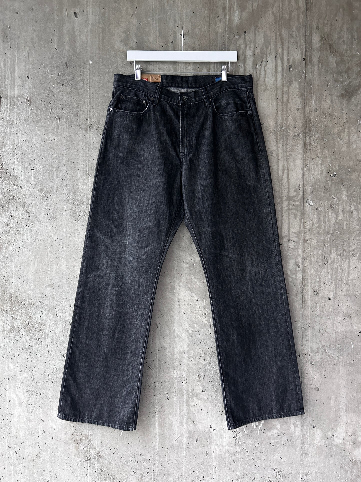 GAP 1969 washed black denim loose fit straight leg jeans