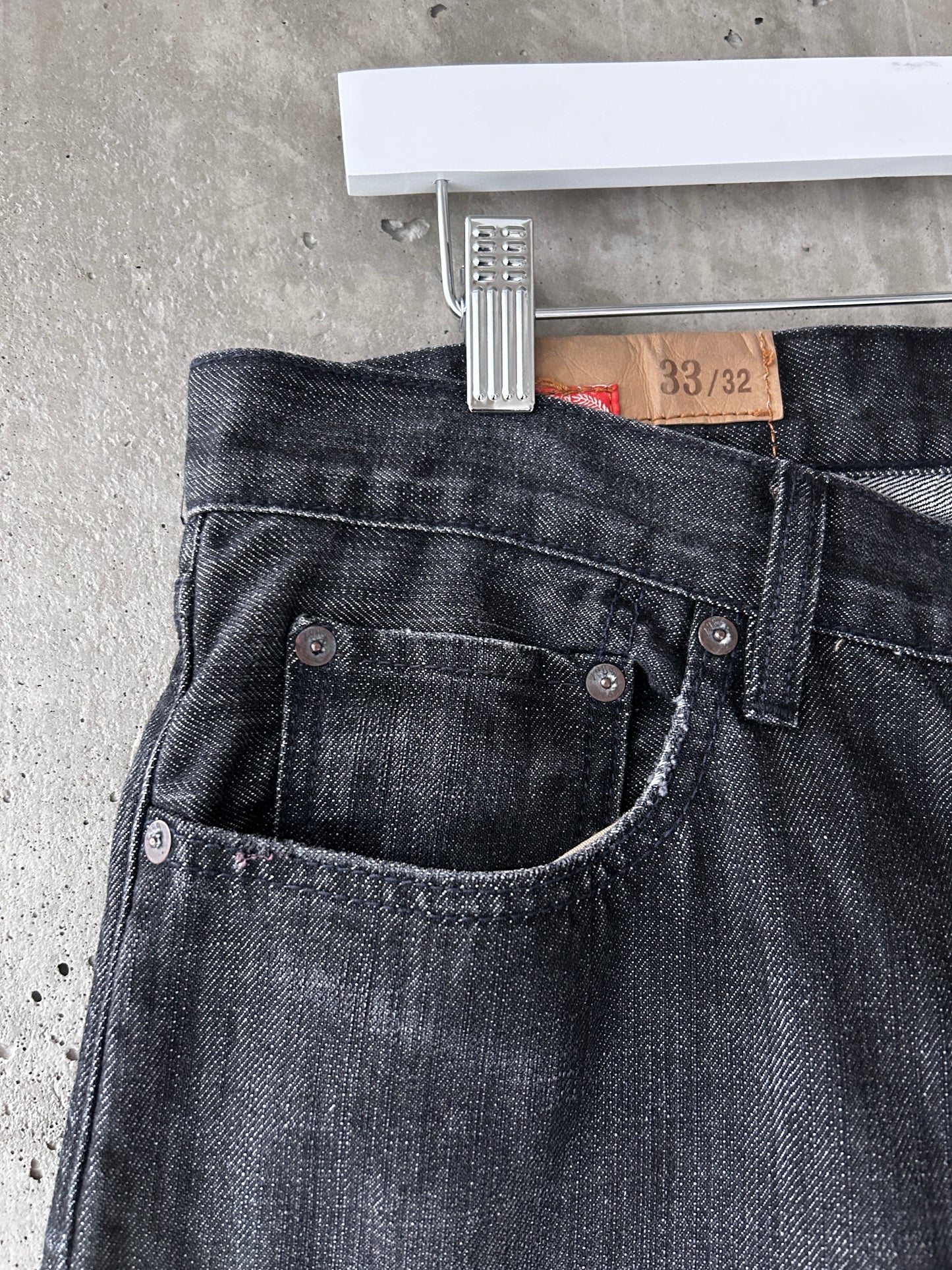 GAP 1969 washed black denim loose fit straight leg jeans