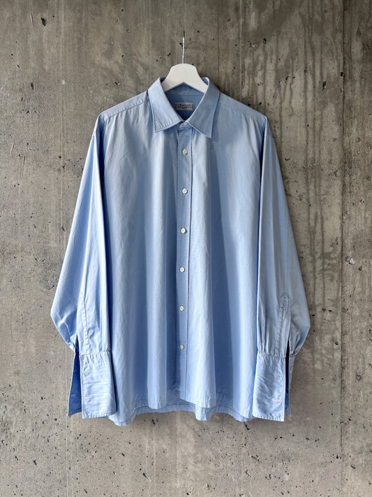 Charvet light blue cotton button-up shirt w/ French cuffs
