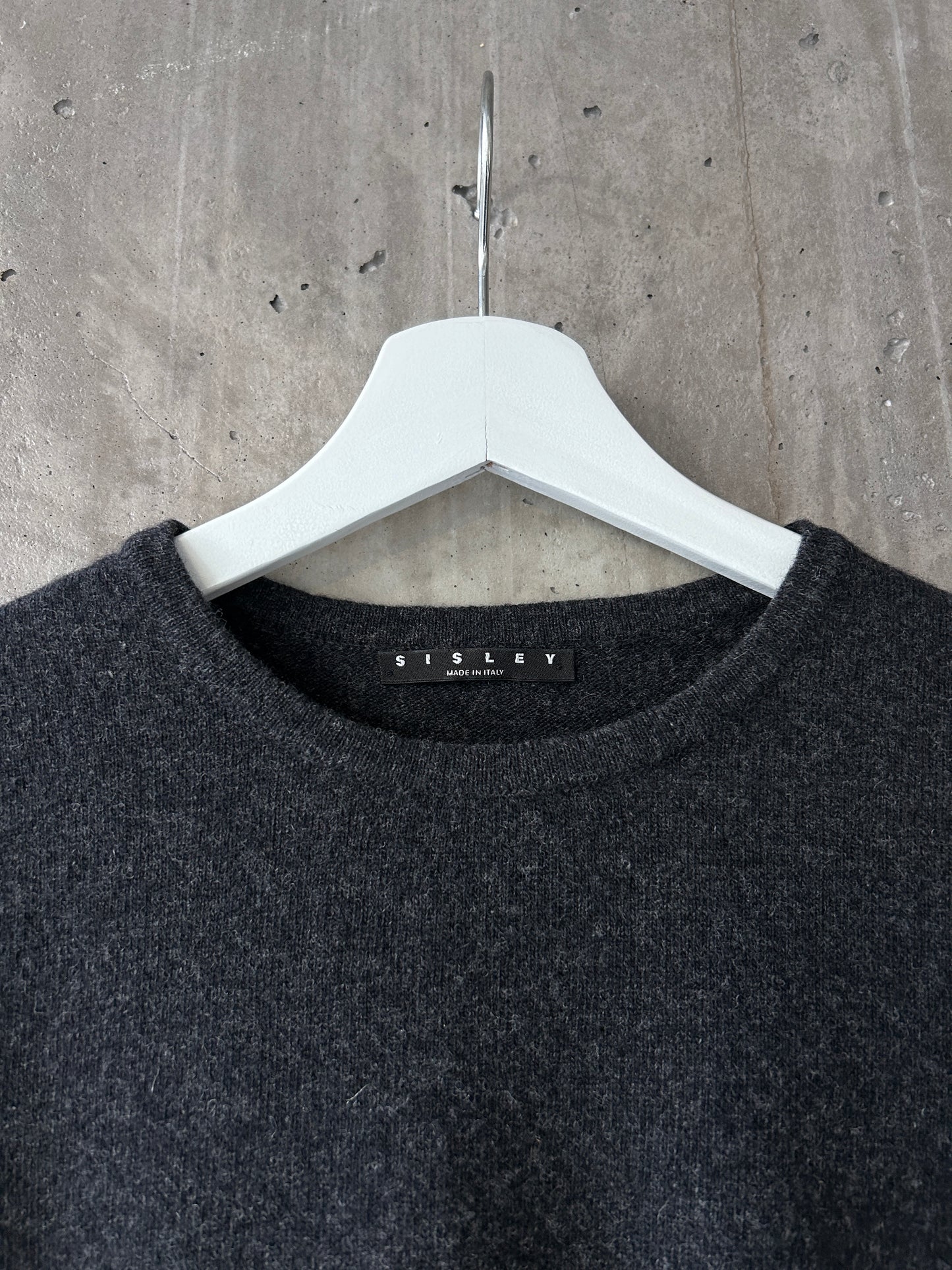 Sisley grey wool knit short sleeve top