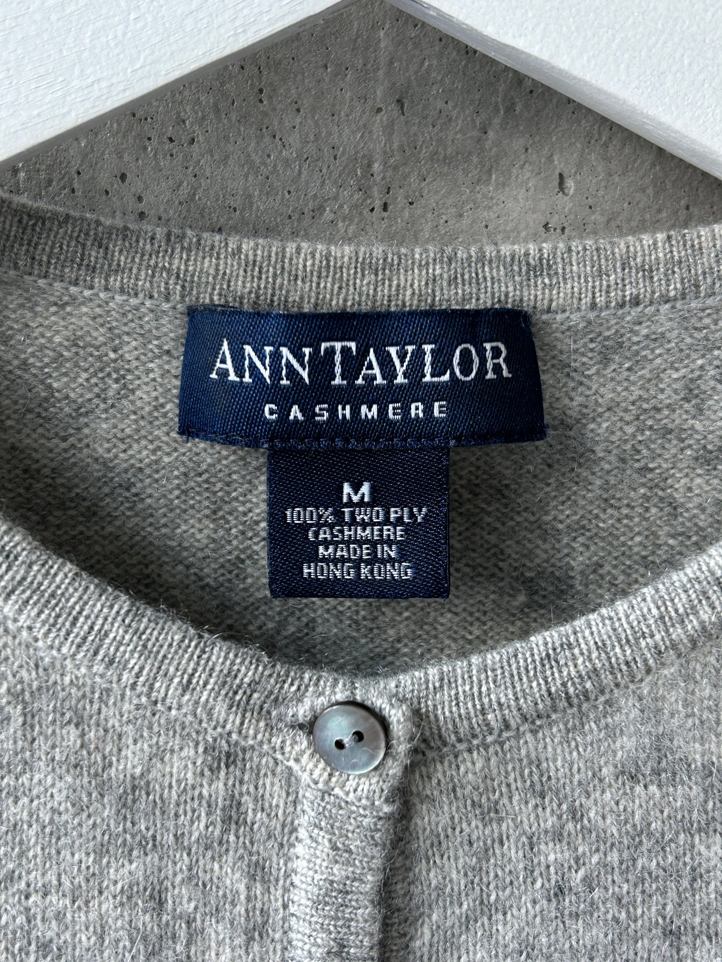 Ann Taylor heather grey cashmere cardigan