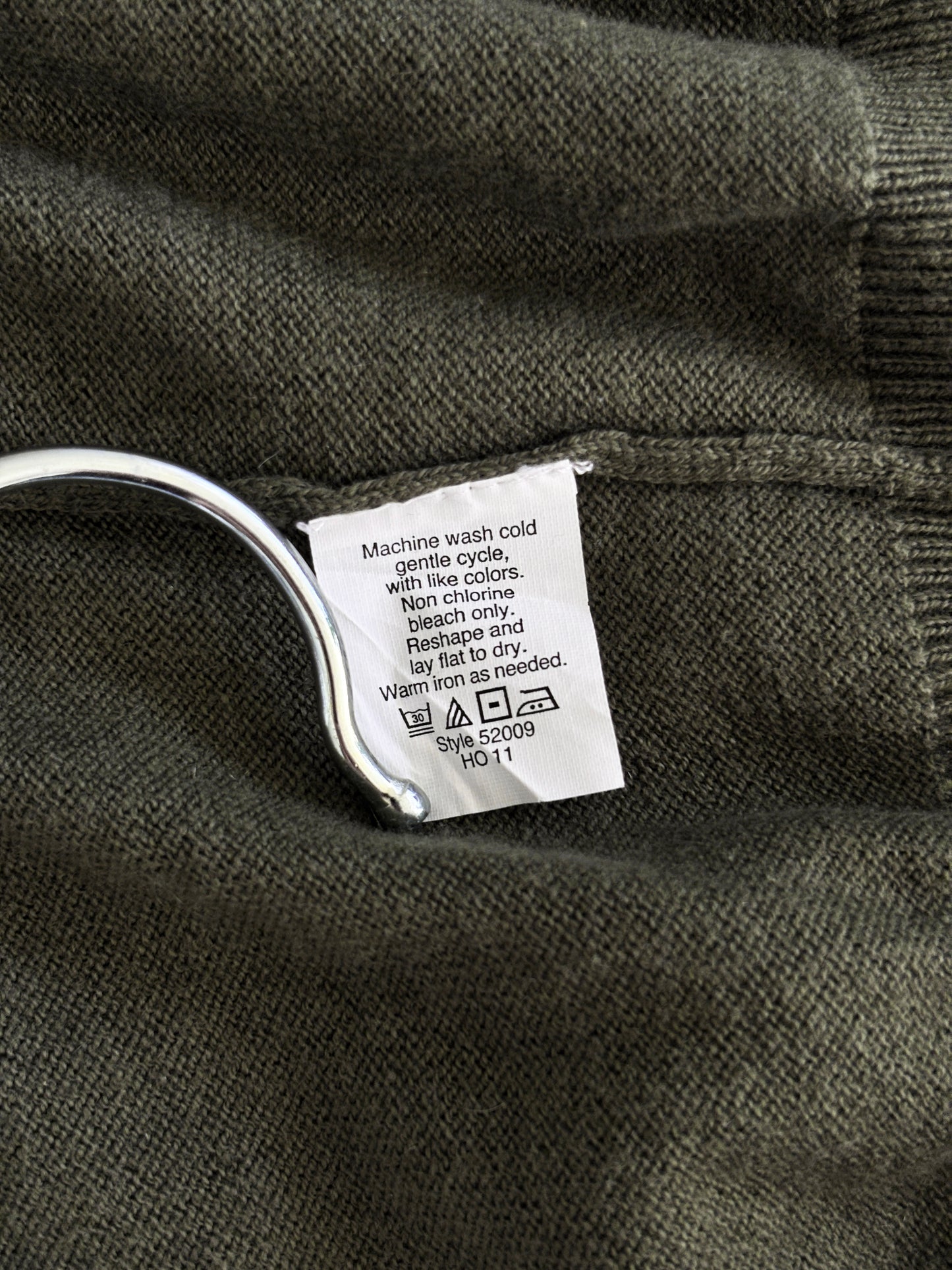 J.CREW khaki / olive green cotton-cashmere crewneck sweater